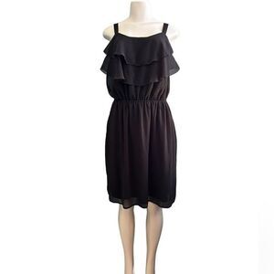 Faded Glory Black Ruffle Sheer Sleeveless Plus Size Dress 1X